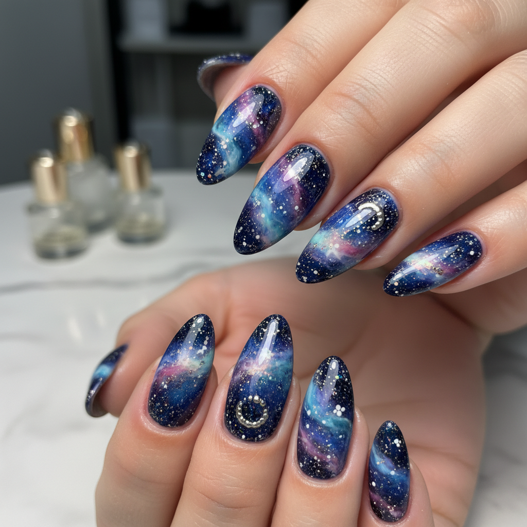 Sophisticated Photo-real Salon Galaxy Nails