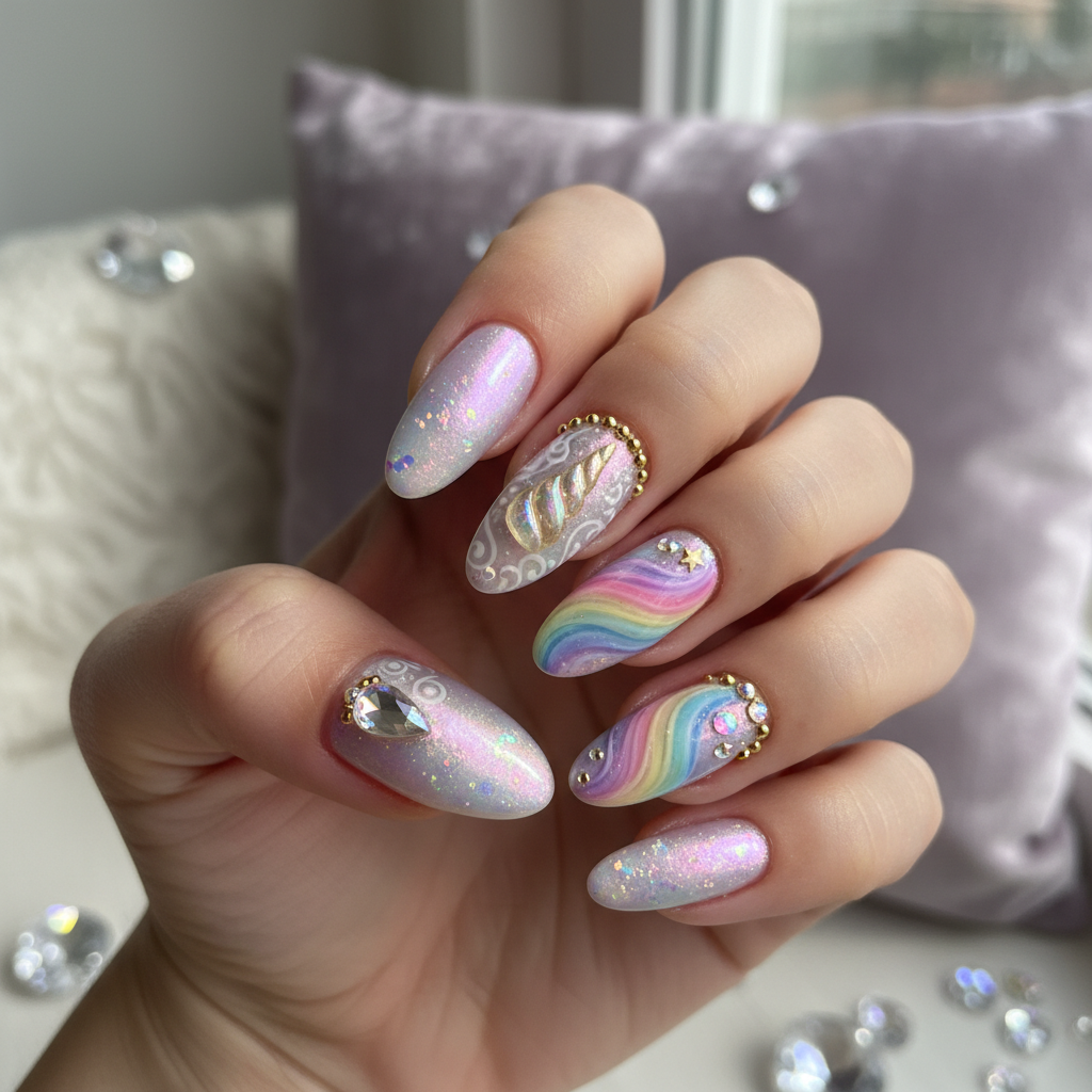 Photo-real Salon Unicorn Nails Unicorn nail art