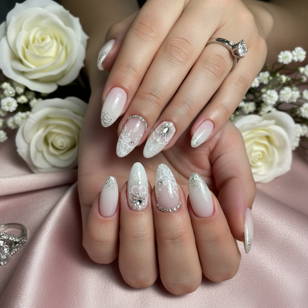 Stunning Photo-real Salon Bridal Nails