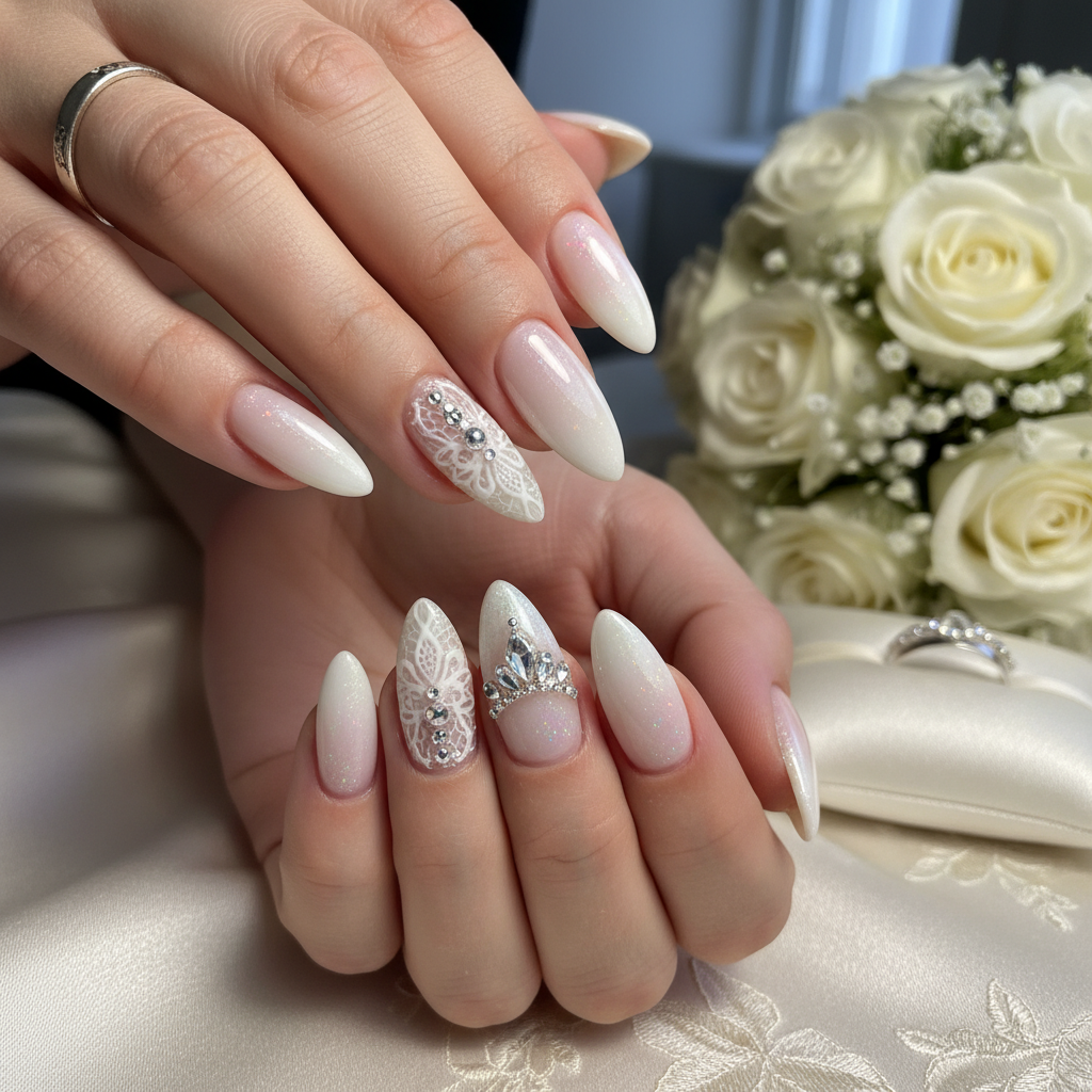 Stunning Photo-real Salon Bridal Nails