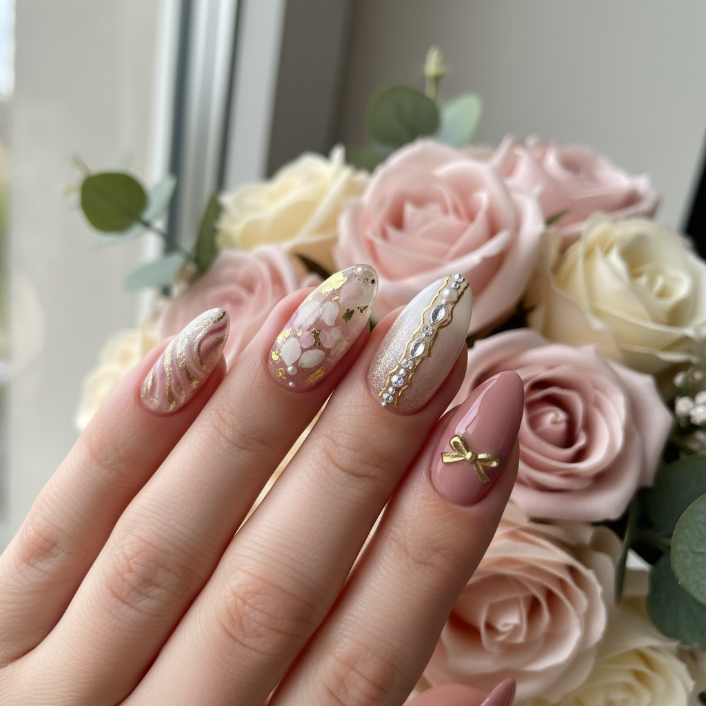 Stunning Photo-real Salon Bridesmaid Nails