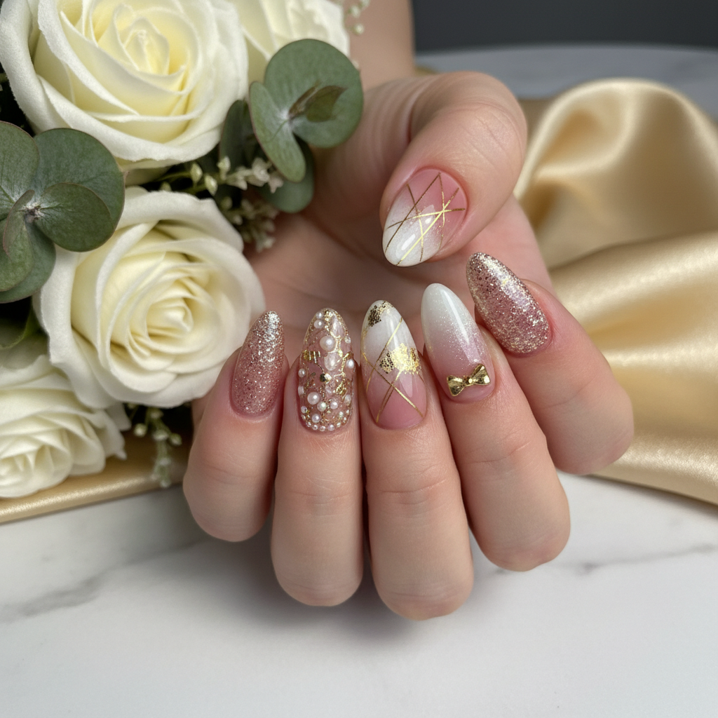 Stunning Photo-real Salon Bridesmaid Nails