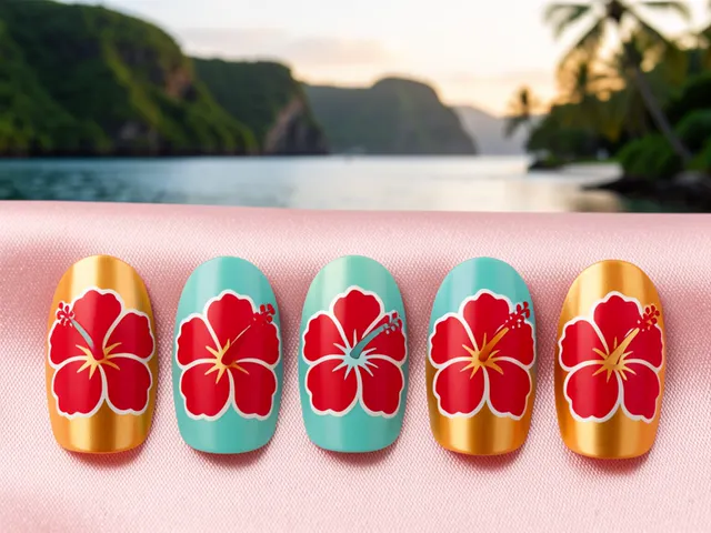 Nail art inspired by Honolulu, Hawaii