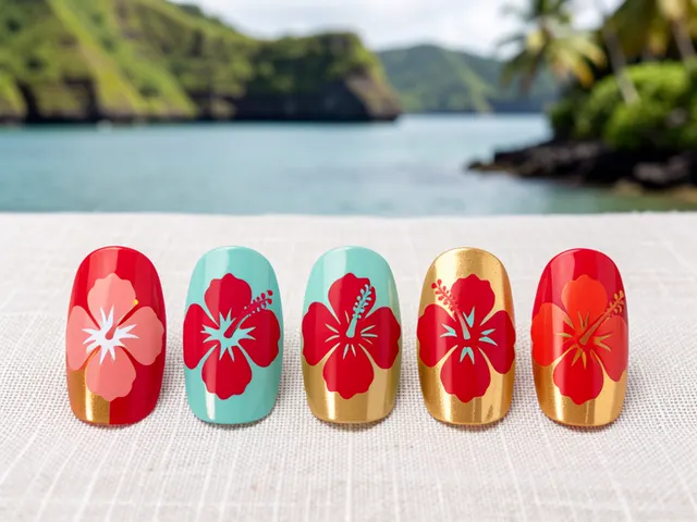 Nail art inspired by Kahului, Hawaii