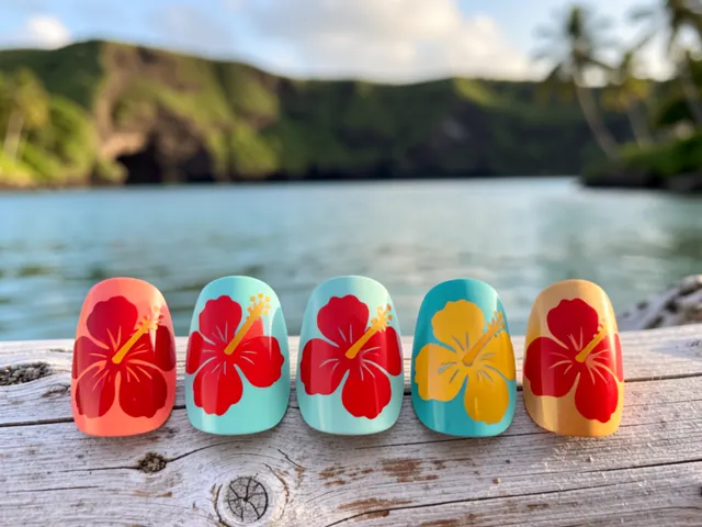Nail art inspired by Kapolei, Hawaii