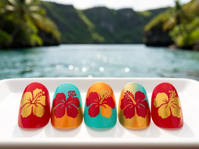 Nail art inspired by Lahaina, Hawaii